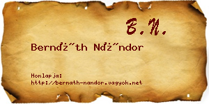 Bernáth Nándor névjegykártya
