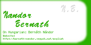 nandor bernath business card